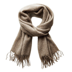 Soft brown wool winter scarf fashion accessory warm cozy comfortable grey on transparent background