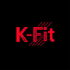 Fototapeta premium K-Fit Red Text Logo on Black Background