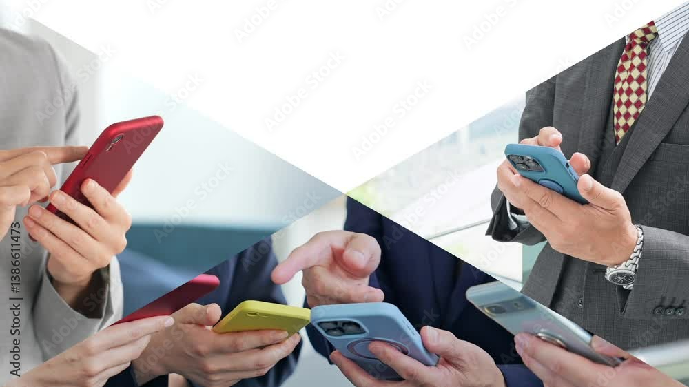 Aufkleber collage video of various smartphone usage scenes