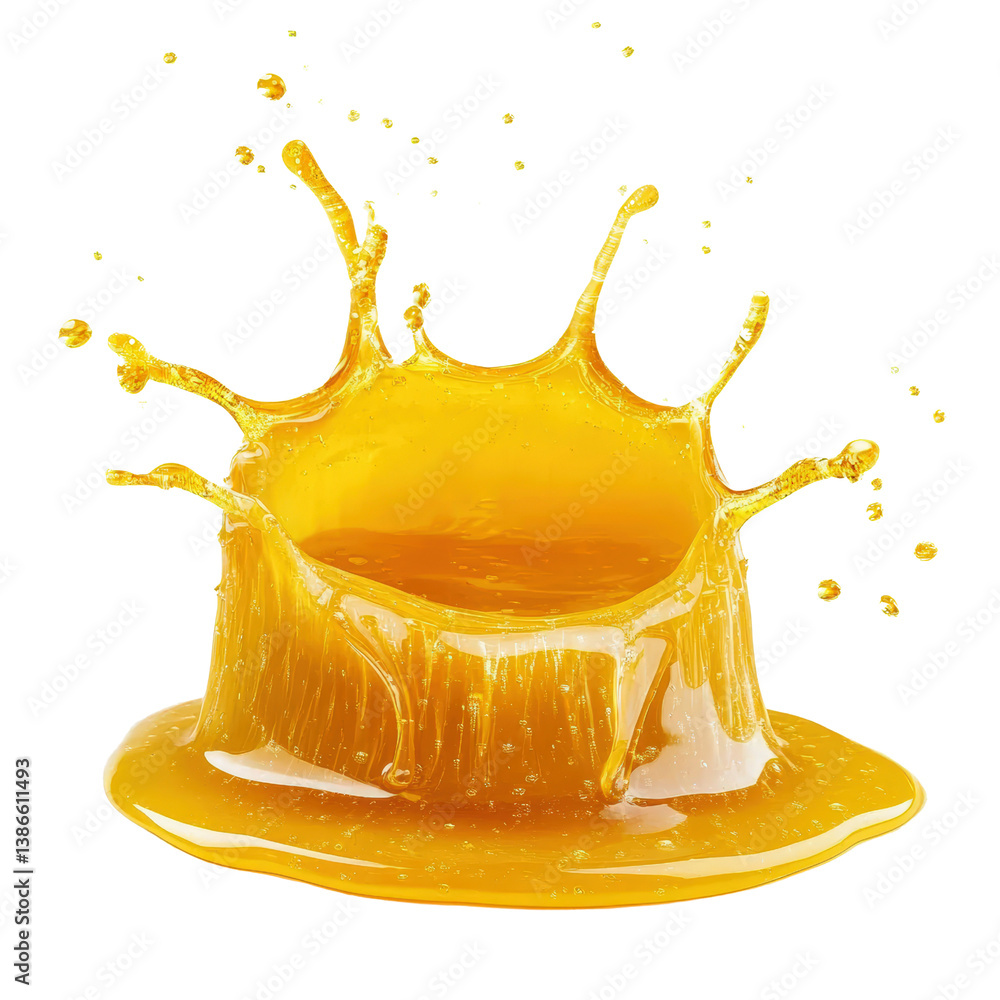 Aufkleber a delicate liquid splashing artistically on a piece of cake creating a stunning visual effect agains