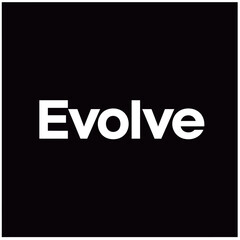 "Evolve" in White Typography on Black Background