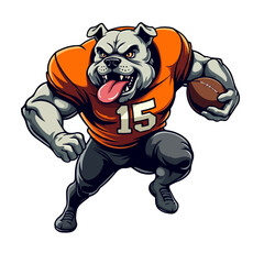 Naklejka premium Bulldog Football Player cartoon vector illustration