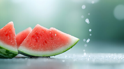 Juicy Watermelon Slices on a Table