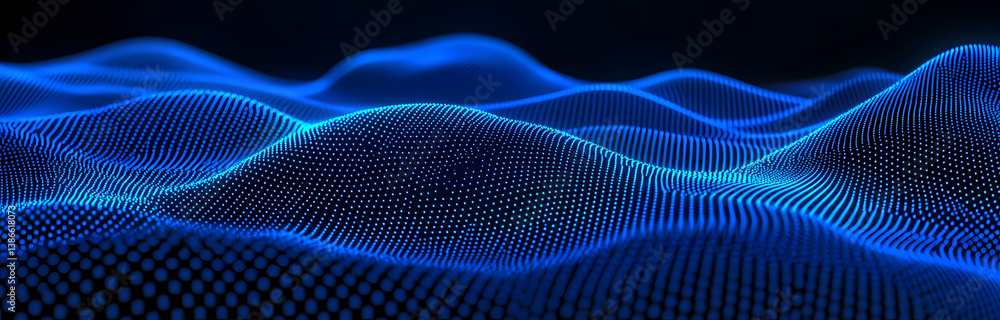 Aufkleber digital waveform: the mesmerizing beauty of an abstract digital waveform, its undulating surface dis