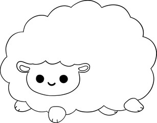 Cute Sheep Lamp Outline