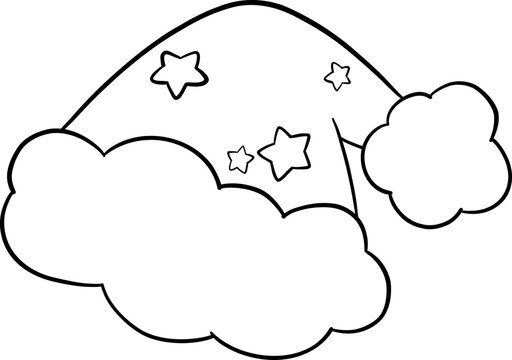 recommend clip art: Cute Star Sleeping Hat Outline