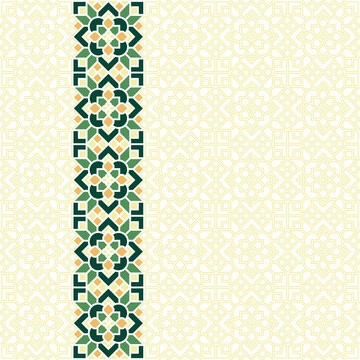 Oriental Geometric Mandala Ornament Border