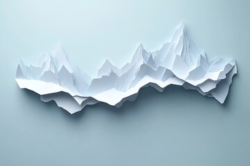 Abstract paper landscape featuring layered mountains and minimalist design