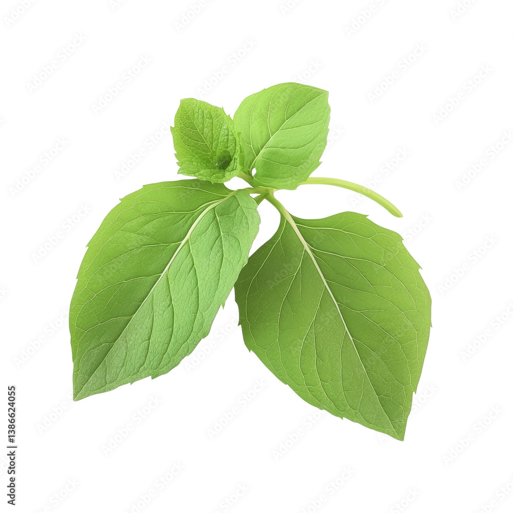 Aufkleber vibrant green leaf with intricate veins captured in natural light on a soft background isolated on t