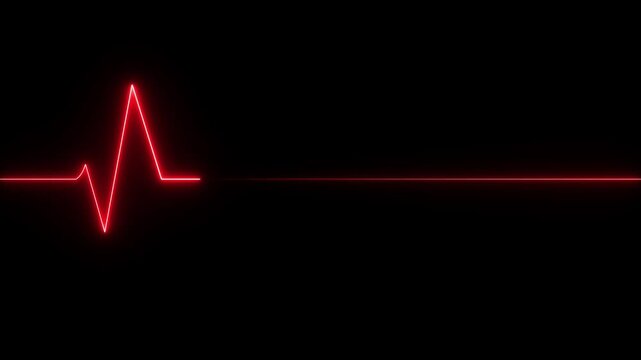 The heart rate line on the ECG monitor has become straight. Which indicates the death of the patient. Heartbeat line without pulse