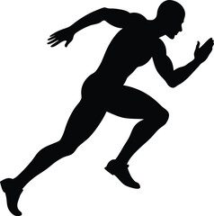 silhouette of a man running