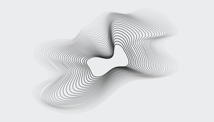 Abstract terrain form with radial contour lines and topographic mapping