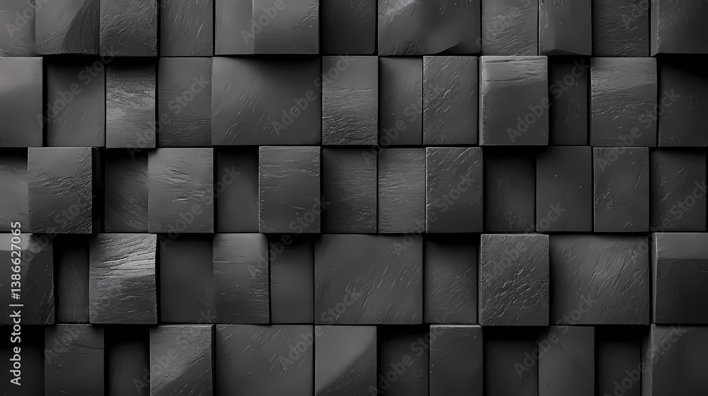 Aufkleber geometric shadows: a captivating mosaic of textured rectangles in varying shades of gray creating a 