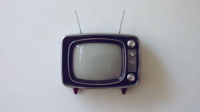 Mid-century TV set with silver frame and rotary dial
