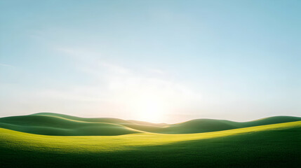 Obraz premium Serene Green Hills at Sunset