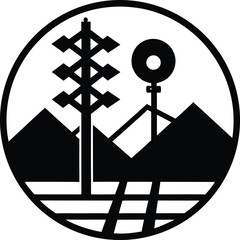 anchor on black background