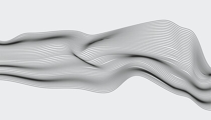 Curved layered contour lines with elegant overlapping wave motion