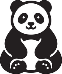 Fototapeta premium Panda black silhouette vector