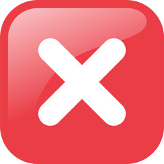 Fototapeta premium glossy cross icon vector. no, false