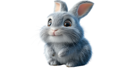 Fluffy Bunny's Charm: A close-up studio shot of an endearing fluffy bunny. It captivates with its captivating expression and fluffy texture, promising a heartwarming addition to any collection.