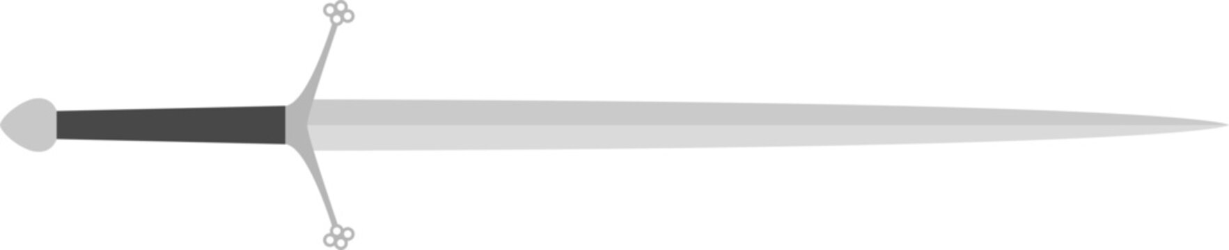 gray sword with black handle, medieval weapon clip art preview