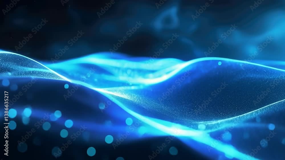 Poster mesmerizing abstract of flowing blue waves smooth light and depth create tranquil, serene water expe