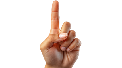 Precise Gesture: A single finger extends upwards in a gesture of precision. This image captures a detail of communication and direction