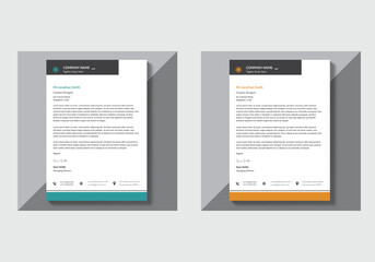 Modern corporate letterhead template design for your project, vector design.
