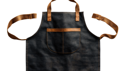 Denim Apron: A stylish, high-quality denim apron, perfect for kitchen or craft use, featuring a front pocket and leather accents.