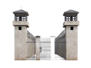 Art deco apartment building with streamlined curves, geometric patterns, and terraced balconies, isolated on white background