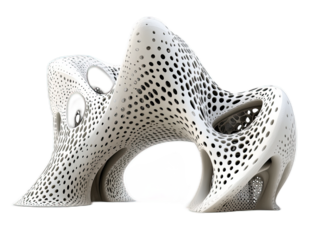 Japanese-inspired minimalist home with sliding paper screens, wooden verandah, and zen rock garden, isolated on white background