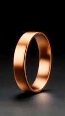 Copper Wedding Band Ring on Dark Background
