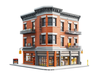 Japanese-inspired minimalist home with sliding paper screens, wooden verandah, and zen rock garden, isolated on white background