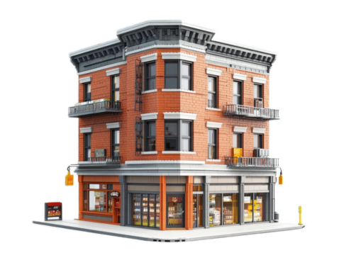 Japanese-inspired minimalist home with sliding paper screens, wooden verandah, and zen rock garden, isolated on white background