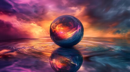 Cosmic Orb on a Reflective Sea of Clouds