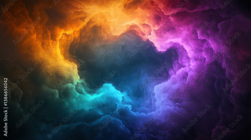 Poster stunning abstract cloud patterns with vibrant colors and textures for creative projects
