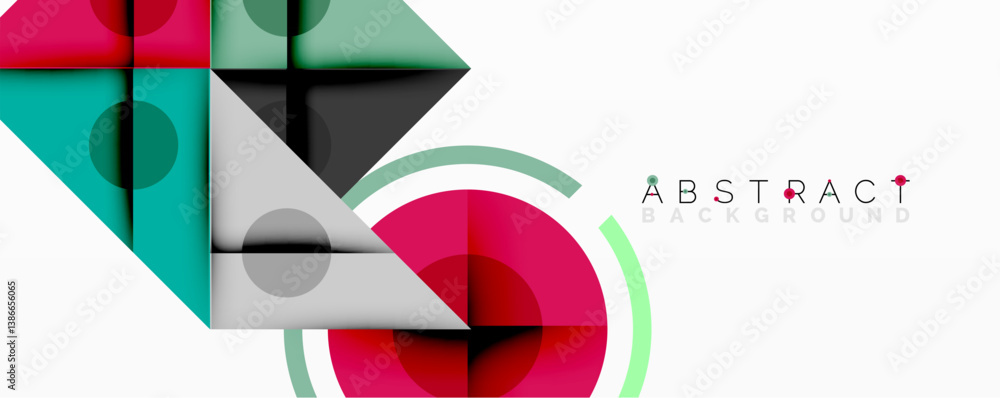 Aufkleber geometric shapes, vibrant colors, modern design. overlapping elements create dynamic composition. mi
