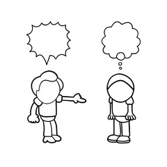 vector stop racist, hand drawn illustration with