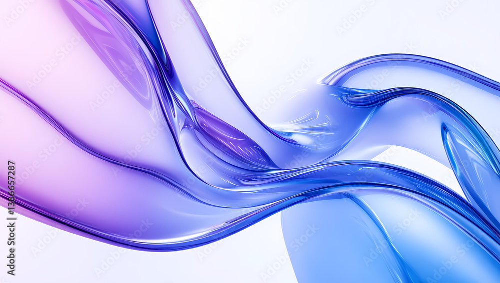 Poster abstract fluid swirl: a mesmerizing composition of flowing, transparent forms in a vibrant display o