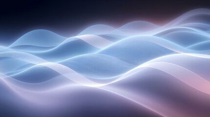 Obraz premium Elegant Blue and Purple Wave Patterns with Soft Flowing Lines - Abstract Digital Art Background with Smooth Translucent Curves