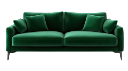 green sofa isolated on white background