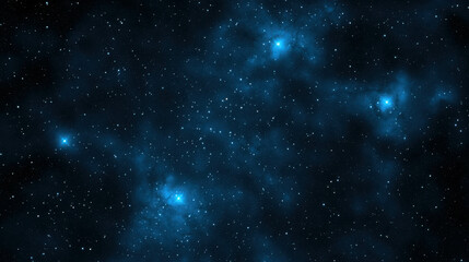 Deep Blue Night Sky with Stars and Nebulae for Cosmic and Astronomical Backgrounds