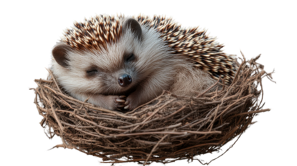 hedgehog in front of white