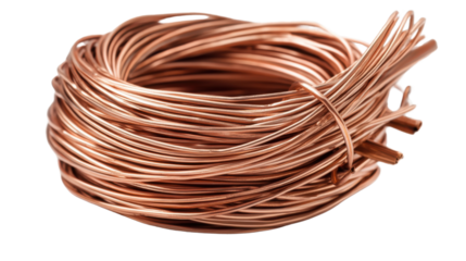 copper wire isolated on white