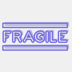 Icon fragile sign. Packaging symbol elements. Icons in two tone style. Good for prints, posters, logo, product packaging, sign, expedition, etc.