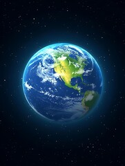 Obraz premium Earth in Space; Night View