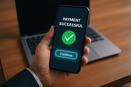 Successful Online Payment Confirmation on Smartphone