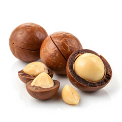 Hazelnuts isolated on white background