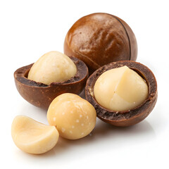 Hazelnuts isolated on white background