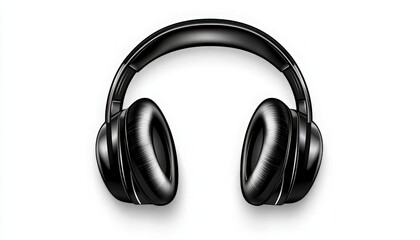 Sleek Black Over-Ear Headphones on White Background for Audio Promotion - Perfect for Music Lovers and Audiophiles Seeking High-Quality Sound Experience in a Modern Aesthetic.